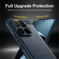 Custodia in TPU spazzolato per Xiaomi 17T Pro - Fibra di Carbonio - Blu