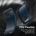 Custodia in TPU spazzolato per Xiaomi 17T Pro - Fibra di Carbonio - Blu