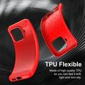 Custodia in TPU spazzolato per Xiaomi 17T Pro - Fibra di Carbonio - Rossa