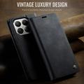 Custodia a portafoglio in pelle di vitello con blocco RFID Xiaomi 17T Pro Caseme 033 - Nera