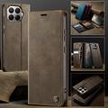 Custodia a portafoglio in pelle di vitello con blocco RFID Xiaomi 17T Pro Caseme 033 - Caffè