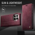 Custodia a portafoglio in pelle di vitello con blocco RFID Xiaomi 17T Pro Caseme 033 - Rossa