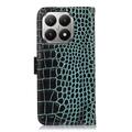 Custodia in Pelle a Portafoglio Serie Crocodile con RFID per Xiaomi 17T Pro - Verde
