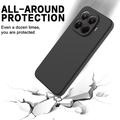 Custodia in silicone liquido con cinghia a mano per Xiaomi 17T Pro - Nera