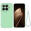 Custodia in silicone liquido con cinghia a mano per Xiaomi 17T Pro - Verde