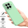 Custodia in silicone liquido con cinghia a mano per Xiaomi 17T Pro - Verde