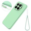 Custodia in silicone liquido con cinghia a mano per Xiaomi 17T Pro - Verde
