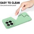 Custodia in silicone liquido con cinghia a mano per Xiaomi 17T Pro - Verde