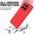 Custodia in silicone liquido con cinghia a mano per Xiaomi 17T Pro - Rossa