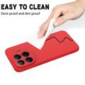 Custodia in silicone liquido con cinghia a mano per Xiaomi 17T Pro - Rossa