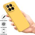 Custodia in silicone liquido con cinghia a mano per Xiaomi 17T Pro - Gialla