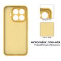Custodia in silicone liquido con cinghia a mano per Xiaomi 17T Pro - Gialla