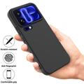 Custodia in silicone liquido con cinghia a mano per Xiaomi 18 Pro - Nera