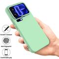 Custodia in silicone liquido con cinghia a mano per Xiaomi 18 Pro - Verde