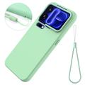 Custodia in silicone liquido con cinghia a mano per Xiaomi 18 Pro - Verde