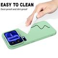 Custodia in silicone liquido con cinghia a mano per Xiaomi 18 Pro - Verde