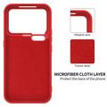 Custodia in silicone liquido con cinghia a mano per Xiaomi 18 Pro - Rossa