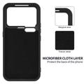 Custodia in silicone liquido con cinghia a mano per Xiaomi 18 Pro Max - Nera