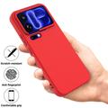 Custodia in silicone liquido con cinghia a mano per Xiaomi 18 Pro Max - Rossa