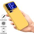 Custodia in silicone liquido con cinghia a mano per Xiaomi 18 Pro Max - Gialla