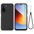 Custodia in silicone liquido con cinghia a mano per Xiaomi Poco C81 Pro