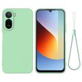 Custodia in silicone liquido con cinghia a mano per Xiaomi Poco C81 Pro - Verde