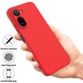 Custodia in silicone liquido con cinghia a mano per Xiaomi Poco C81 Pro - Rossa