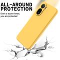 Custodia in silicone liquido con cinghia a mano per Xiaomi Poco C81 Pro - Gialla