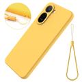 Custodia in silicone liquido con cinghia a mano per Xiaomi Poco C81 Pro - Gialla