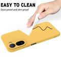 Custodia in silicone liquido con cinghia a mano per Xiaomi Poco C81 Pro - Gialla