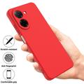 Custodia in silicone liquido con cinghia a mano per Xiaomi Poco C81x - Rossa