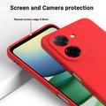 Custodia in silicone liquido con cinghia a mano per Xiaomi Poco C81x - Rossa