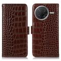 Custodia in Pelle a Portafoglio Serie Crocodile con RFID per Xiaomi Poco F7 Pro
