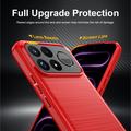 Custodia in TPU spazzolato per Xiaomi Poco F9 Ultra - Fibra di Carbonio - Rossa