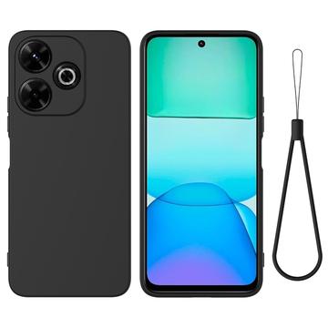 Custodia in Silicone Liquido per Xiaomi Poco M6 Plus - Nera
