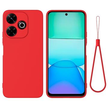 Custodia in Silicone Liquido per Xiaomi Poco M6 Plus - Rossa