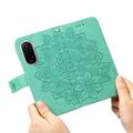 Custodia a portafoglio per Xiaomi Poco M7 4G serie Mandala - Verde