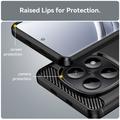 Custodia in TPU spazzolato per Xiaomi Poco M8/Redmi Note 15 5G - Fibra di Carbonio - Nera