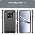Custodia in TPU spazzolato per Xiaomi Poco M8/Redmi Note 15 5G - Fibra di Carbonio - Nera