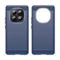 Custodia in TPU spazzolato per Xiaomi Poco M8/Redmi Note 15 5G - Fibra di Carbonio - Blu