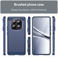Custodia in TPU spazzolato per Xiaomi Poco M8/Redmi Note 15 5G - Fibra di Carbonio - Blu