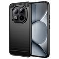 Custodia in TPU spazzolato per Xiaomi Poco M8 Pro/Redmi Note 15 Pro+ 5G - Fibra di Carbonio - Nera
