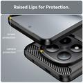 Custodia in TPU spazzolato per Xiaomi Poco M8 Pro/Redmi Note 15 Pro+ 5G - Fibra di Carbonio - Nera