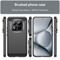 Custodia in TPU spazzolato per Xiaomi Poco M8 Pro/Redmi Note 15 Pro+ 5G - Fibra di Carbonio - Nera