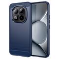 Custodia in TPU spazzolato per Xiaomi Poco M8 Pro/Redmi Note 15 Pro+ 5G - Fibra di Carbonio - Blu