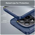 Custodia in TPU spazzolato per Xiaomi Poco M8 Pro/Redmi Note 15 Pro+ 5G - Fibra di Carbonio - Blu