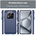 Custodia in TPU spazzolato per Xiaomi Poco M8 Pro/Redmi Note 15 Pro+ 5G - Fibra di Carbonio - Blu