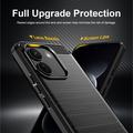 Custodia in TPU spazzolato per Xiaomi Poco X8 Power - Fibra di Carbonio - Nera