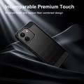 Custodia in TPU spazzolato per Xiaomi Poco X8 Power - Fibra di Carbonio - Nera
