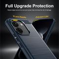 Custodia in TPU spazzolato per Xiaomi Poco X8 Power - Fibra di Carbonio - Blu